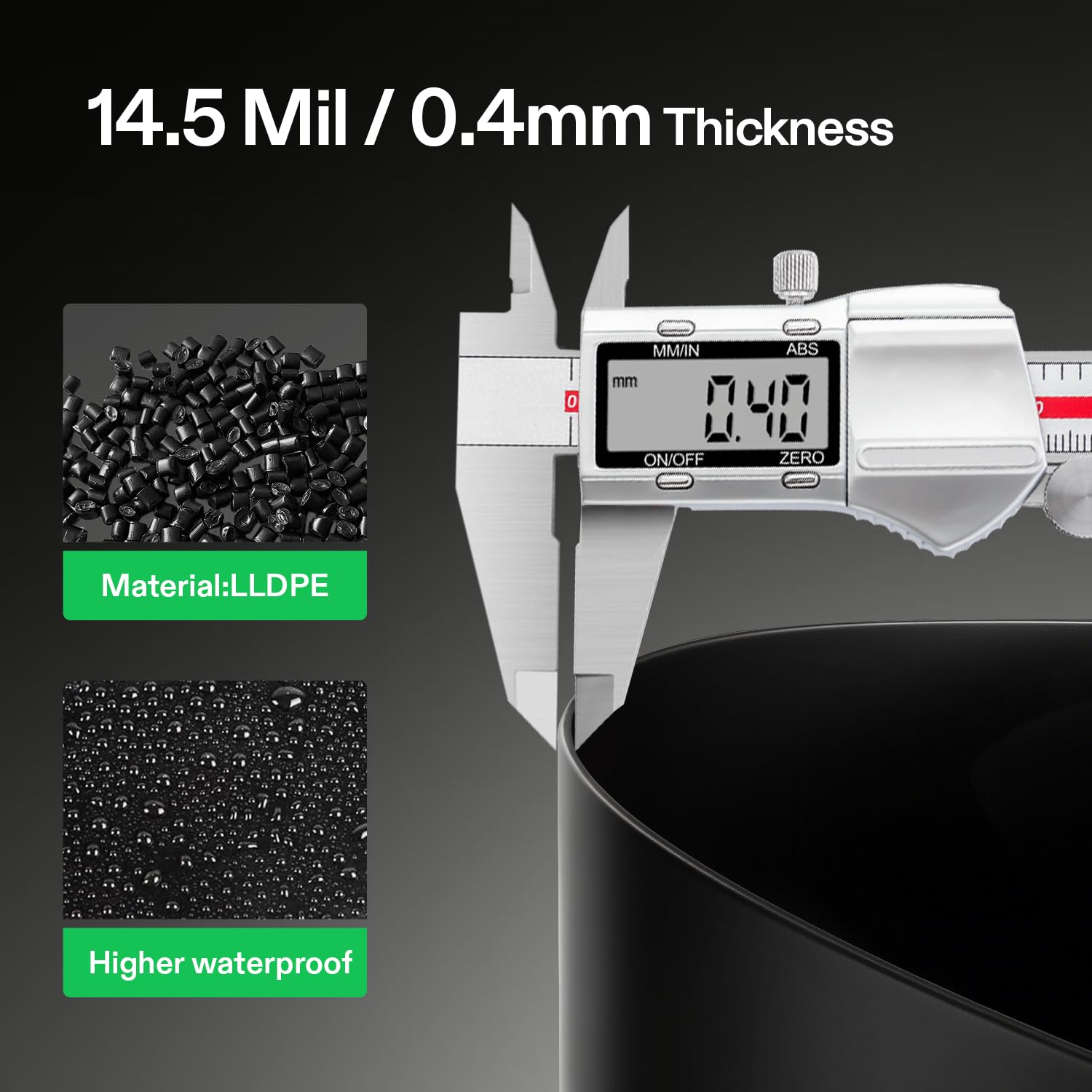 VIVOSUN liner edge with rounded pebbles protecting liner from abrasion