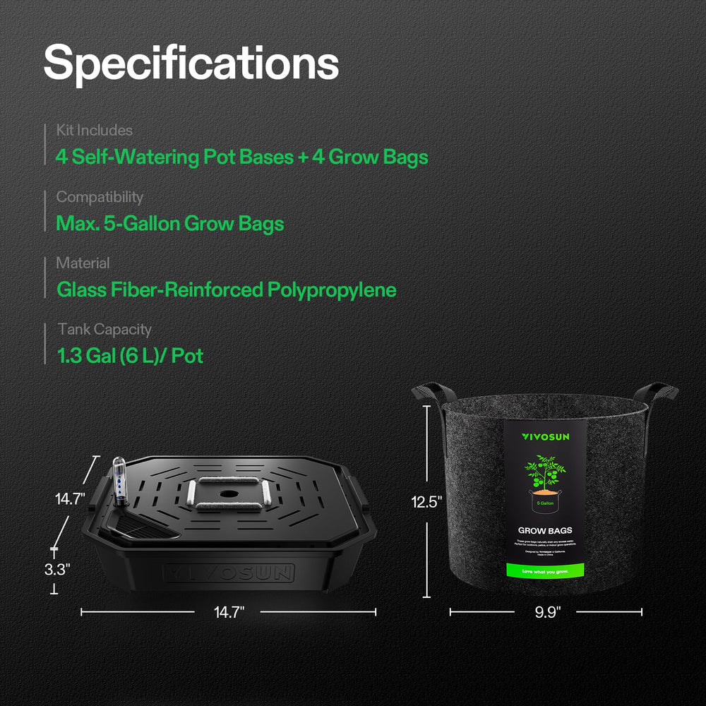VIVOSUN FlexFeed drip-kit-ready base illustrating upgradeable irrigation benefit