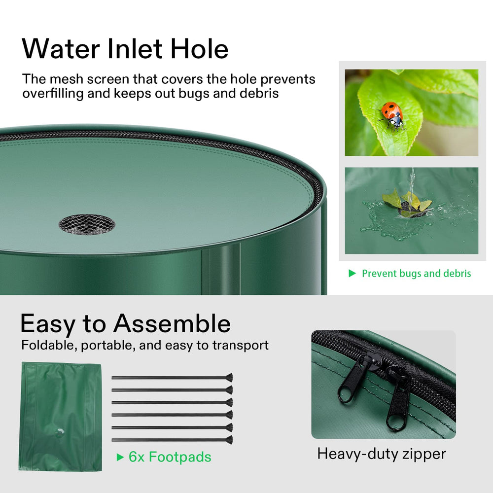 VIVOSUN folded barrel compactly stored showing portability and space-saving benefit
