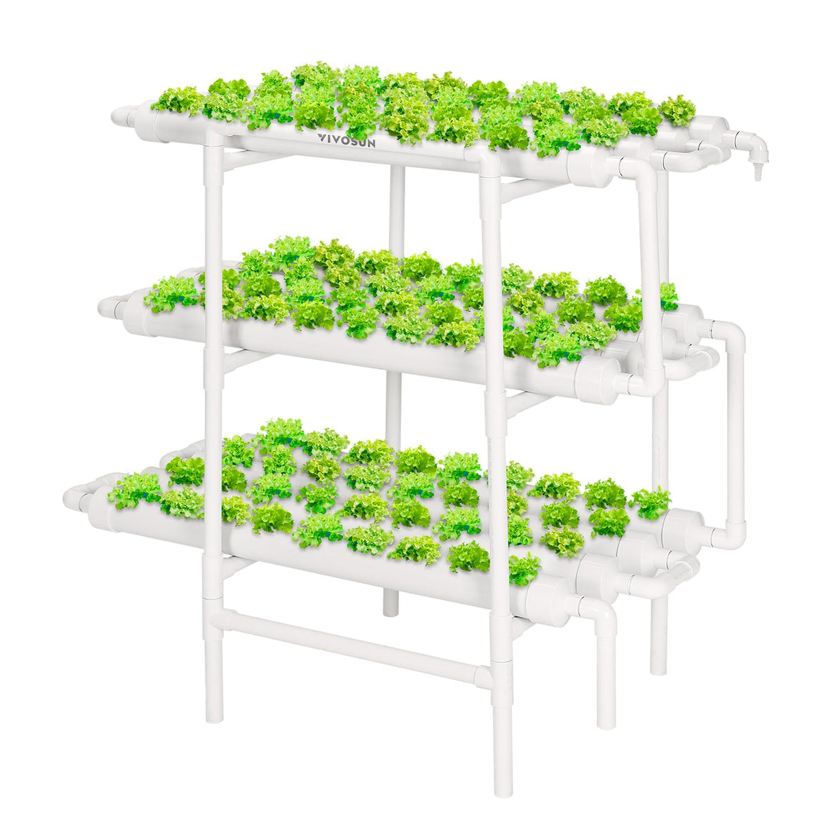 VIVOSUN assembled system front view showing compact multi-tier planting benefit