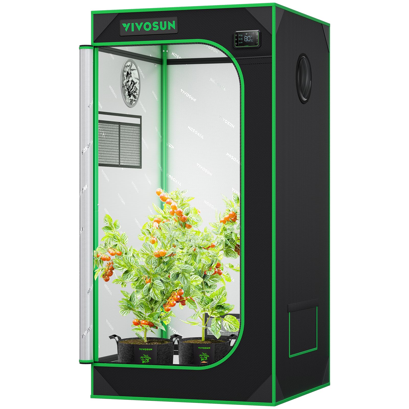 VIVOSUN front closed tent showing compact footprint and lightproof seal