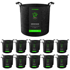 VIVOSUN front view of 20-pack fabric grow bags showing compact storage and convenience