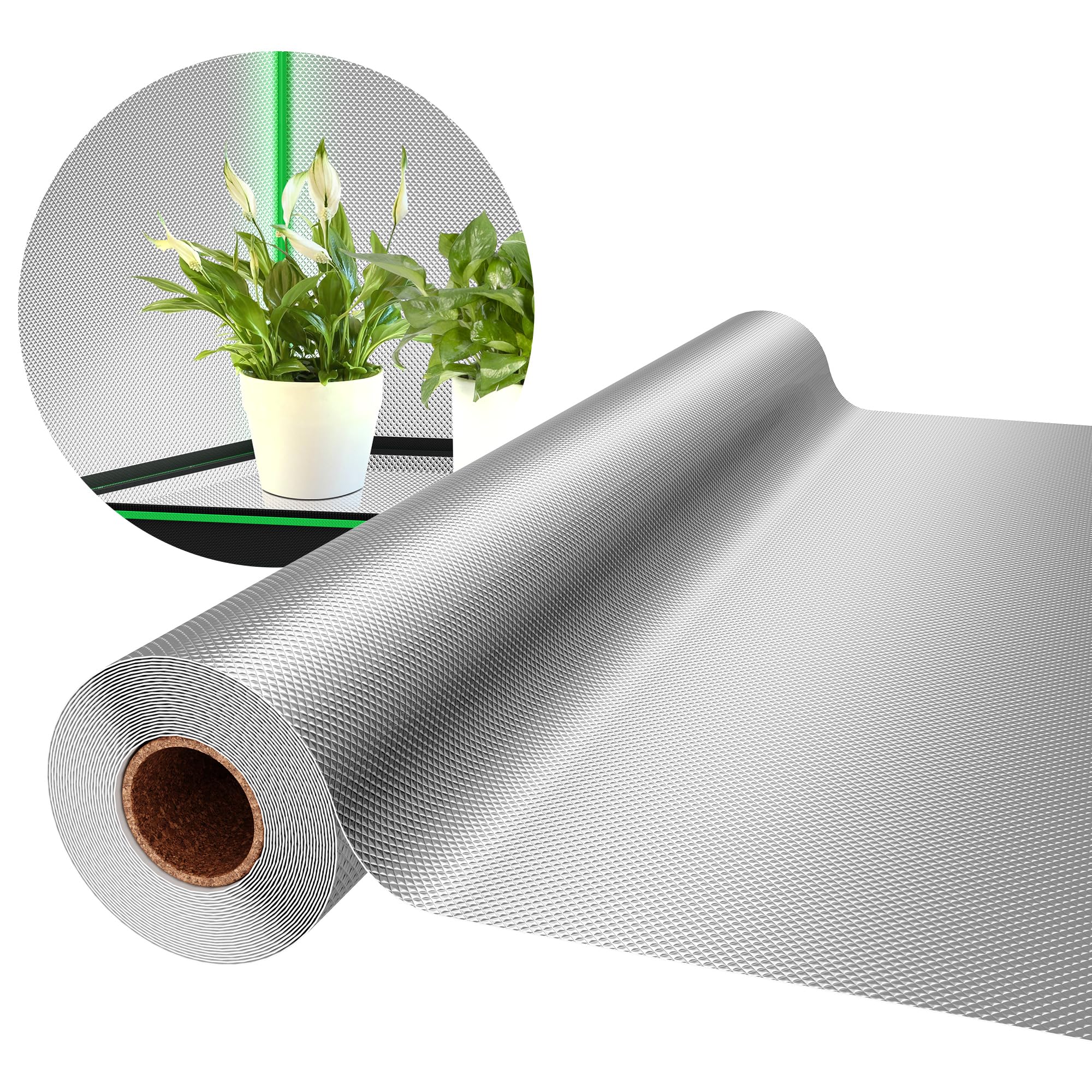 VIVOSUN front of 4x25 ft mylar roll showing label and packaging, protects investment