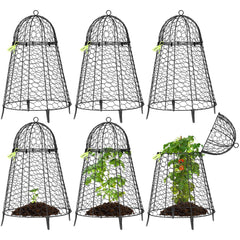 VIVOSUN front view of six cloches showing neat garden protection benefit