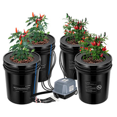 VIVOSUN front view of assembled 4-bucket kit showing complete setup and space savings