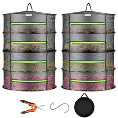 VIVOSUN front view of assembled 4-layer drying rack showing capacity benefit