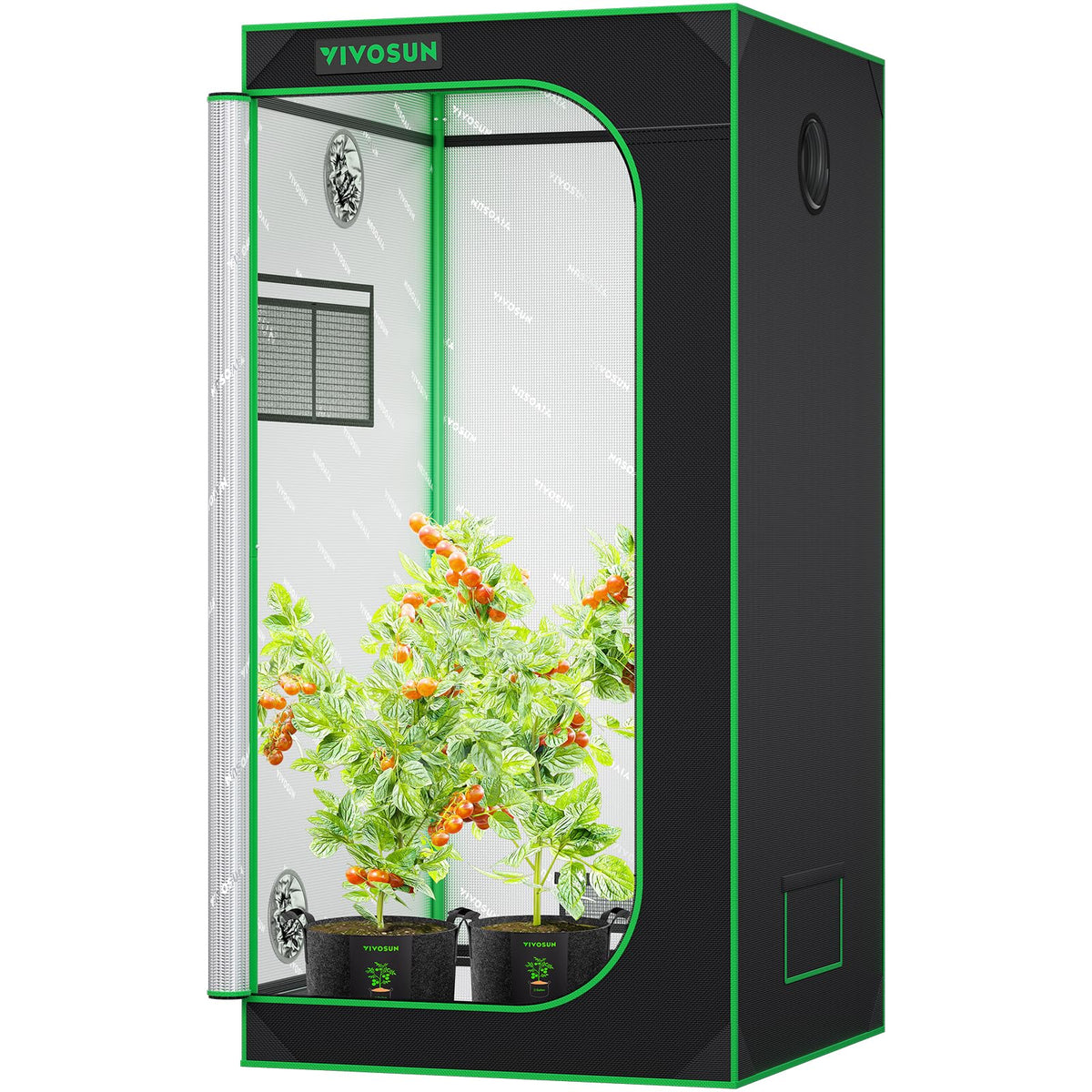VIVOSUN front view closed tent showing compact footprint and lightproof exterior