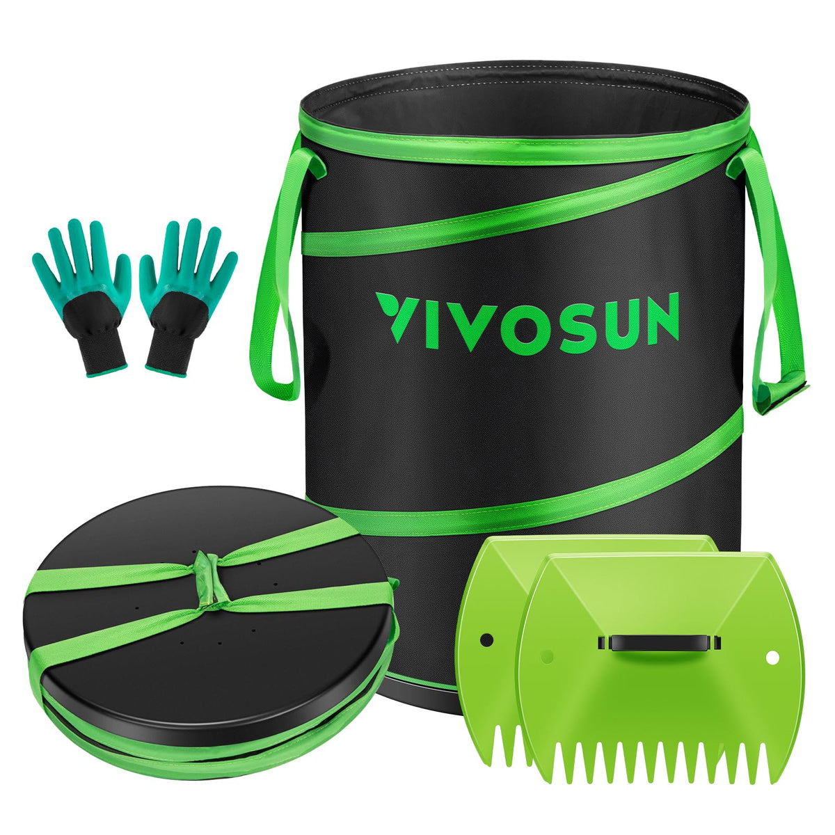 VIVOSUN front view collapsible bag showing upright stability and capacity