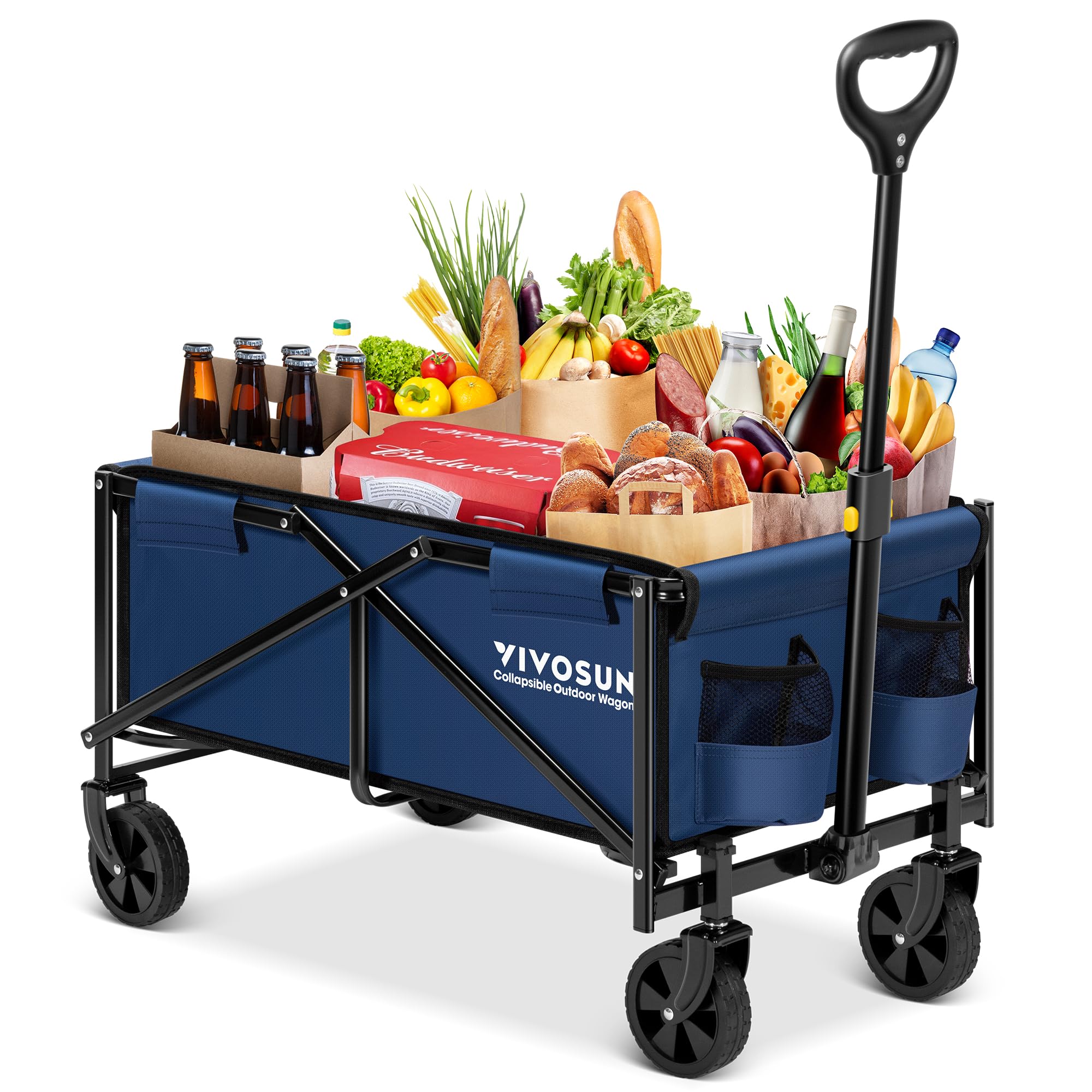 VIVOSUN front view folded wagon showing compact storage benefit
