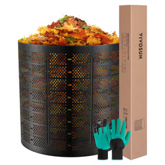 VIVOSUN front view showing full 500 gallon capacity and organized composting benefit
