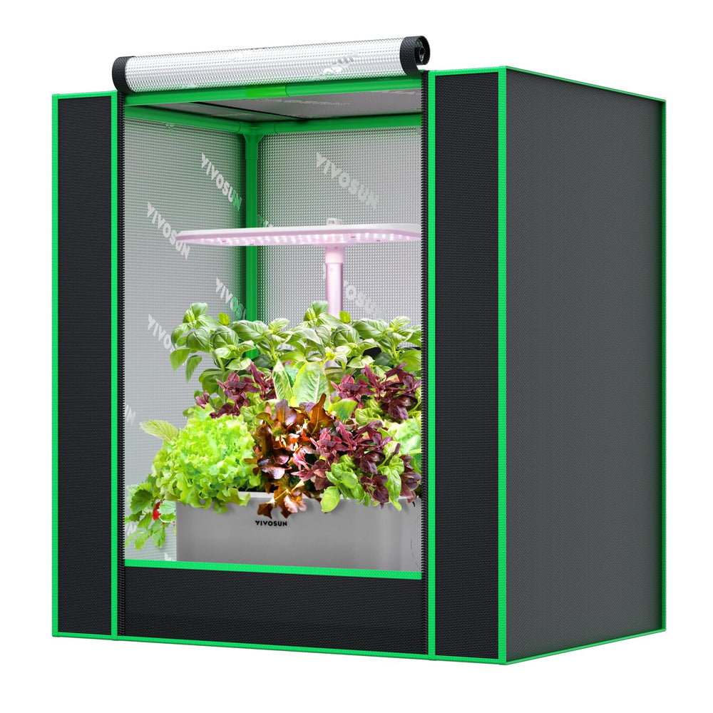 VIVOSUN front view of mini grow tent showing compact footprint and lightproof design
