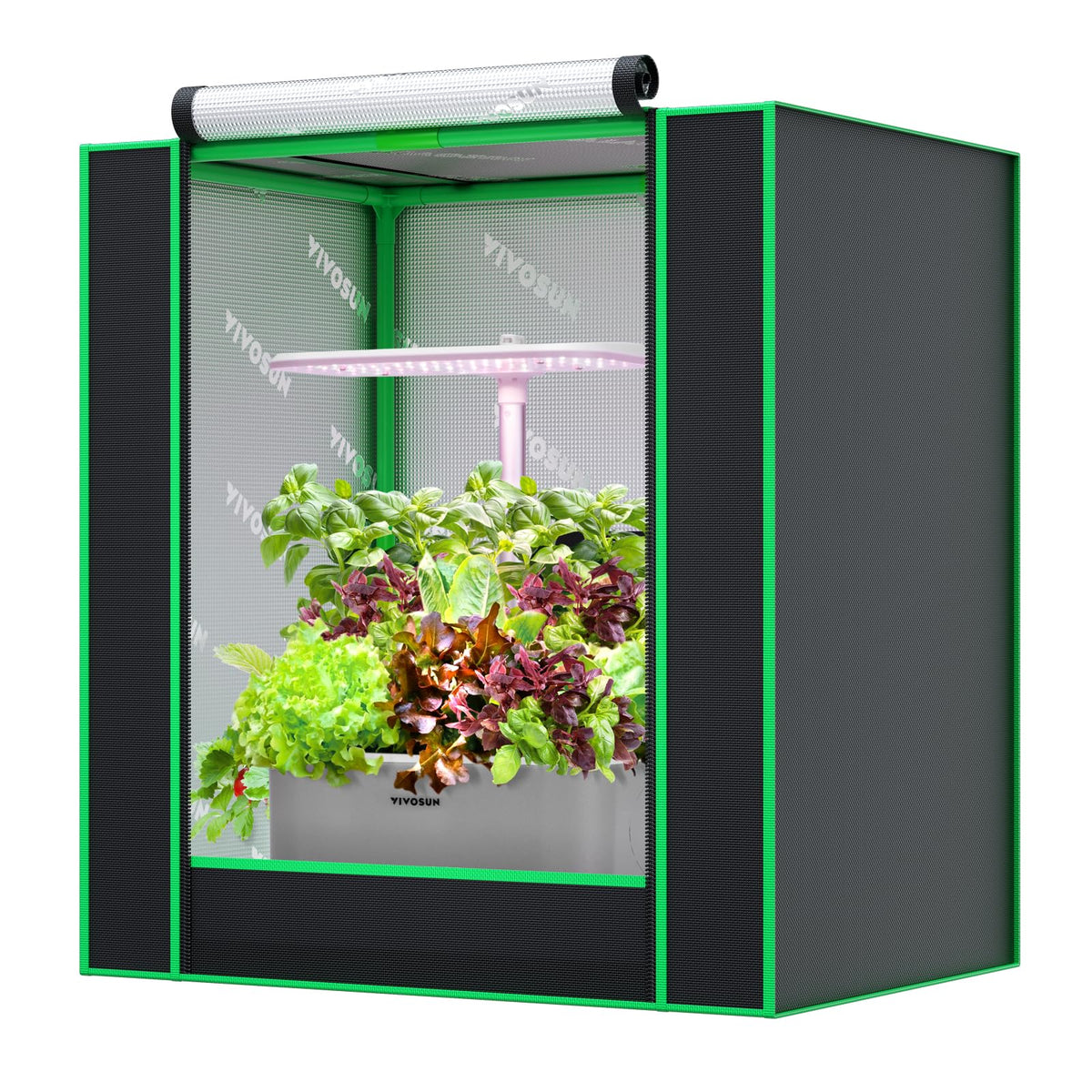 VIVOSUN front view of mini grow tent showing compact footprint and lightproof design