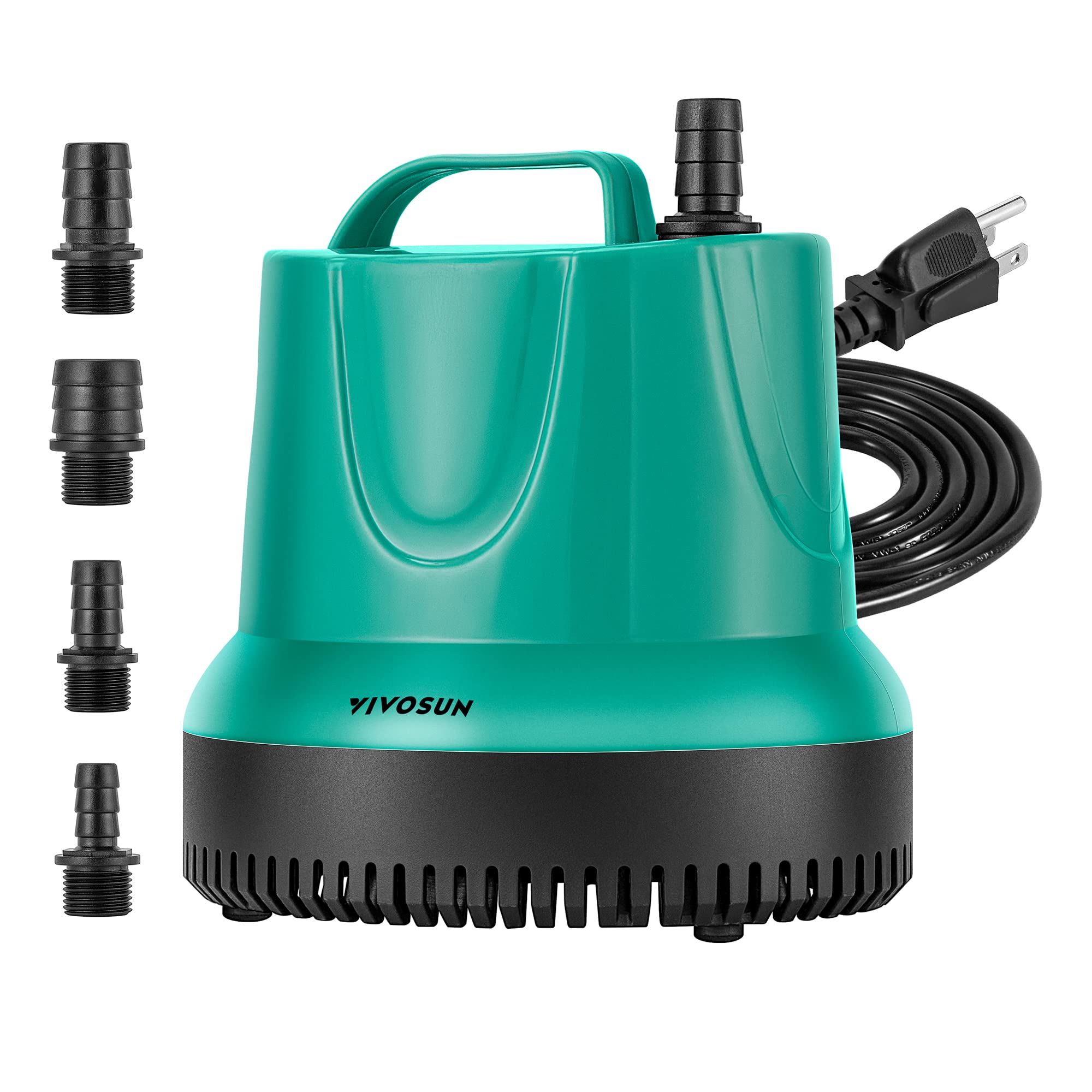 VIVOSUN pump front view showing compact design and robust inlet benefit circulation