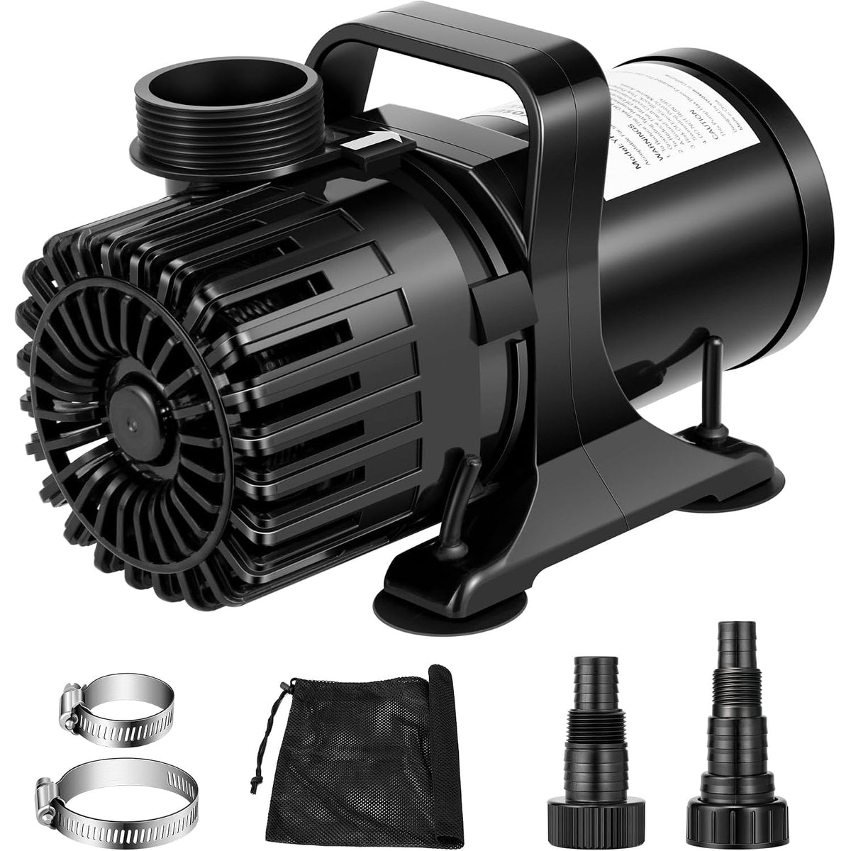 VIVOSUN pump front view showing durable casing and waterproof seal for reliable outdoor use