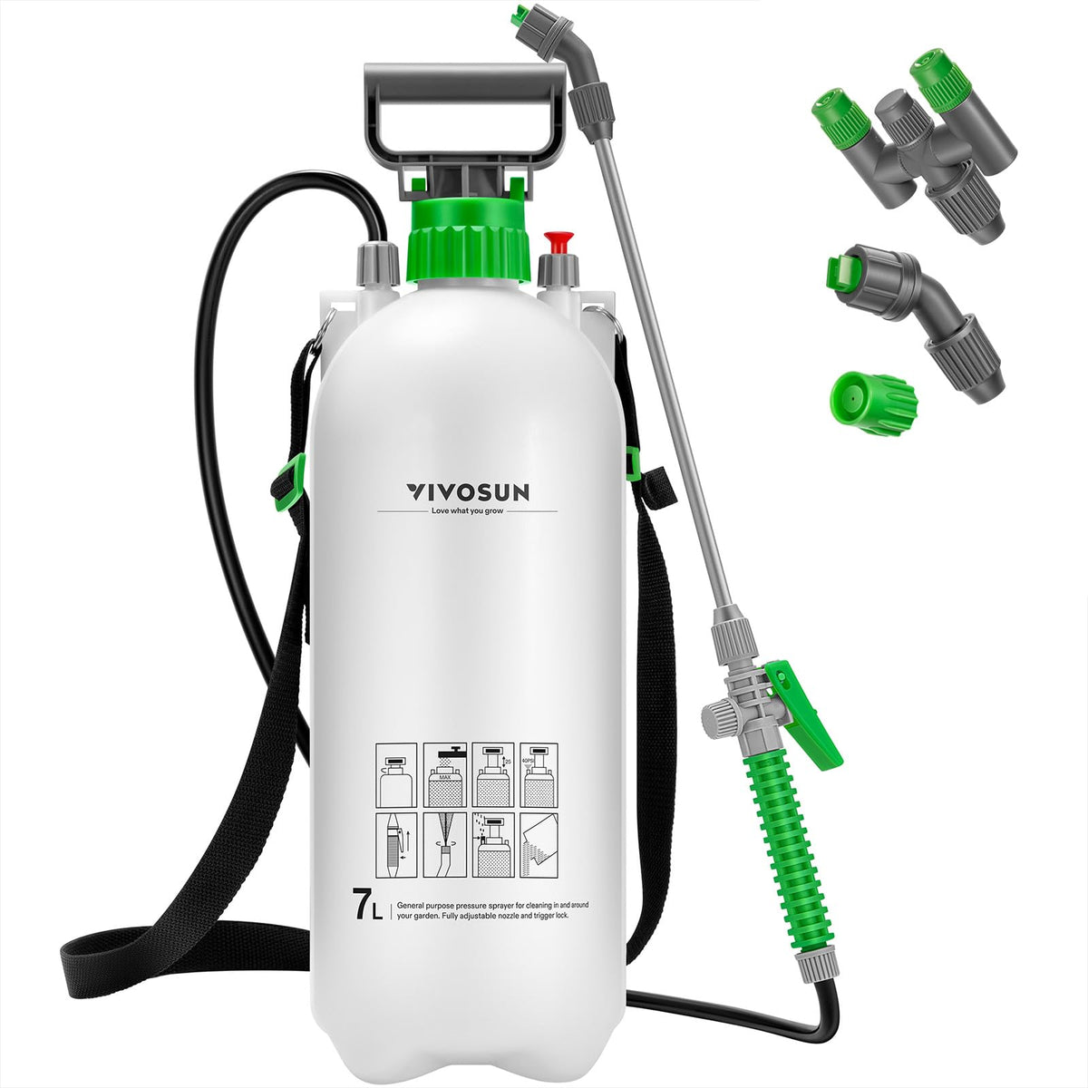 VIVOSUN front view sprayer showing compact design and portability benefit