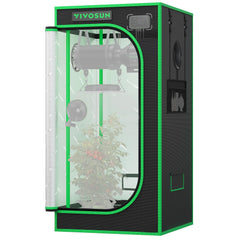 VIVOSUN front view showing full tent and secure construction benefit visibility