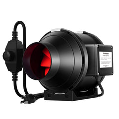 VIVOSUN front view of inline fan showing compact housing and reliable airflow