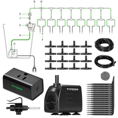 VIVOSUN vista frontal del kit completo mostrando componentes y beneficio de control inteligente