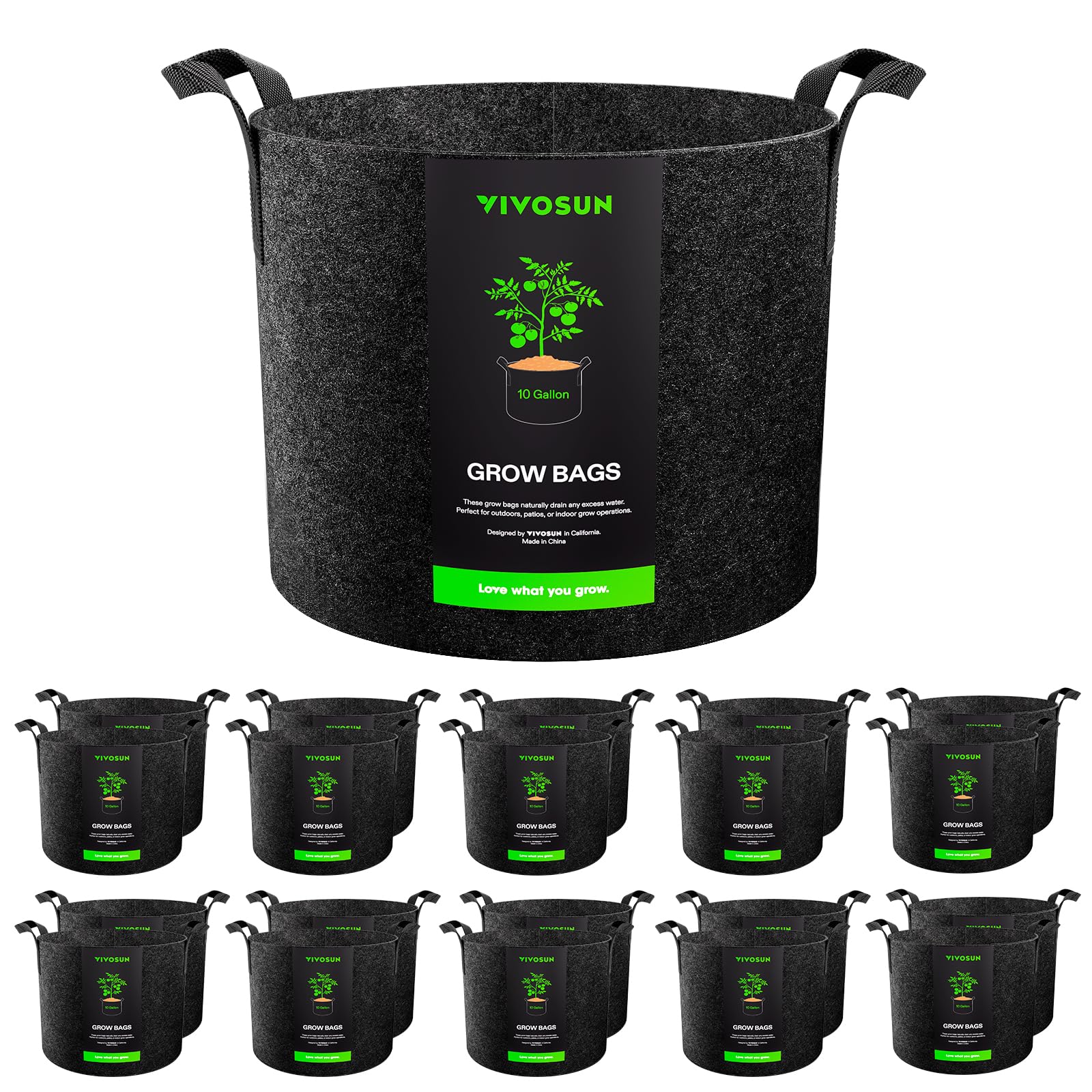 VIVOSUN paquete frontal de 20 bolsas de cultivo, solución práctica para huertos