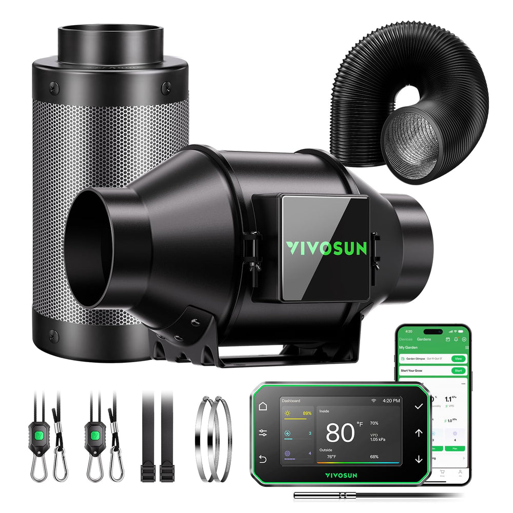VIVOSUN front packaging showing full G4 kit and easy setup benefit