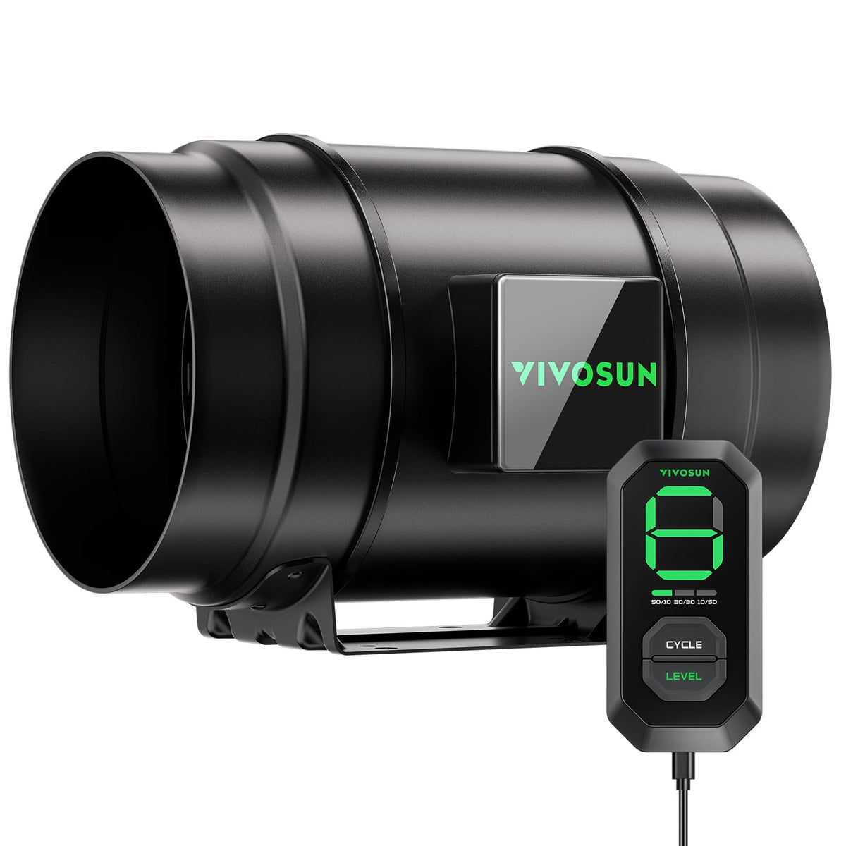 VIVOSUN G8 front view showing fan housing and airflow efficiency