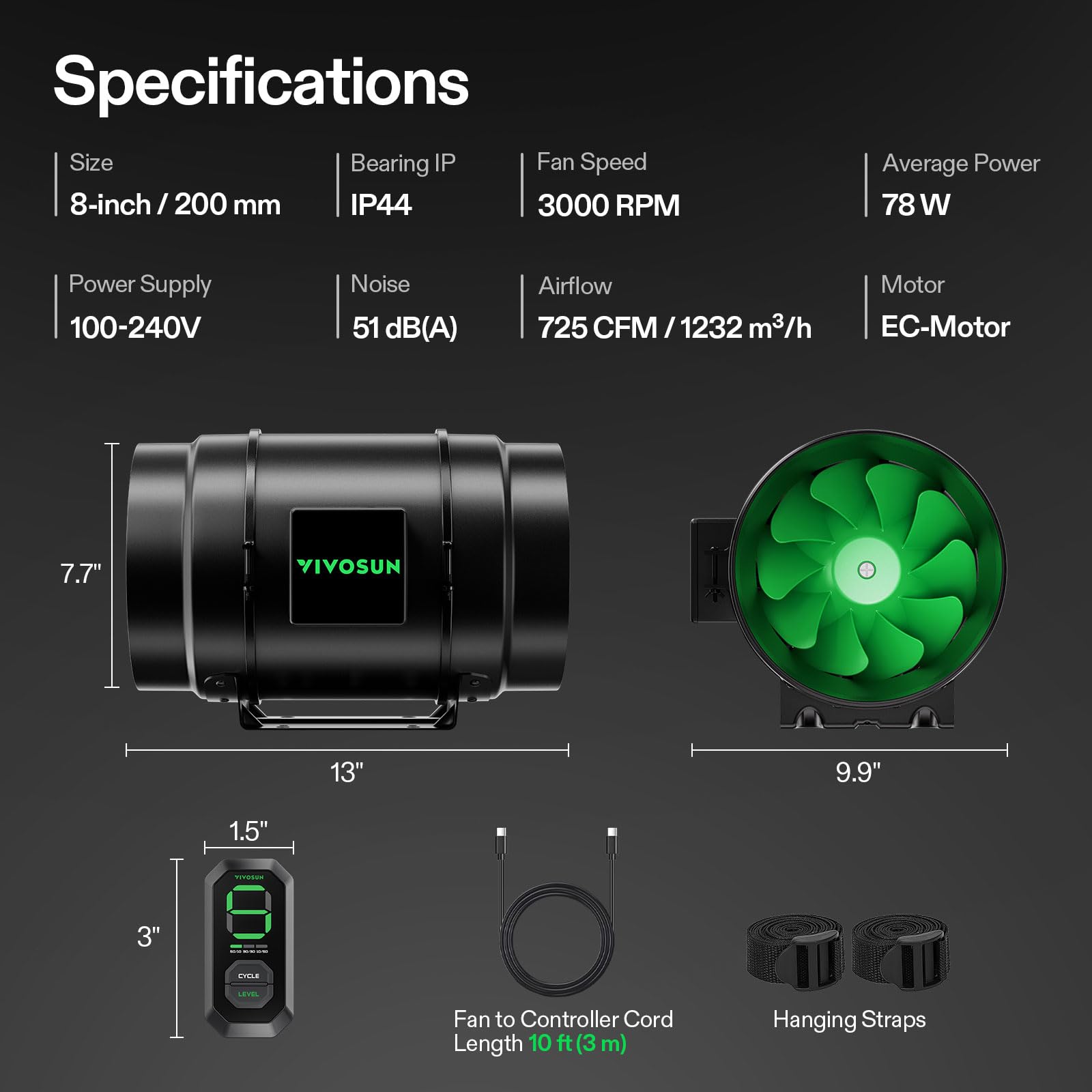 VIVOSUN G8 beside common objects showing compact size advantage