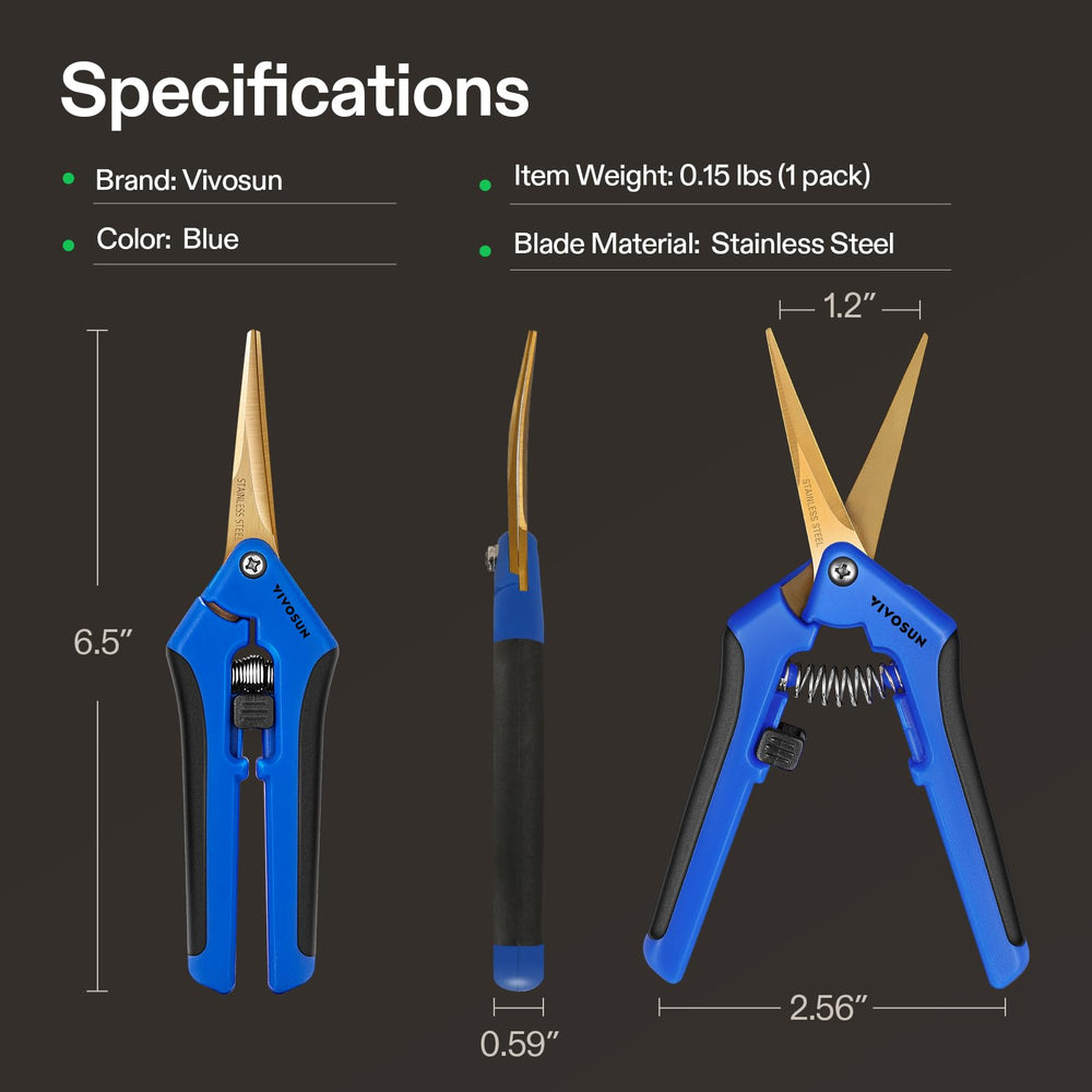 VIVOSUN ergonomic grip and spring detail reducing hand strain