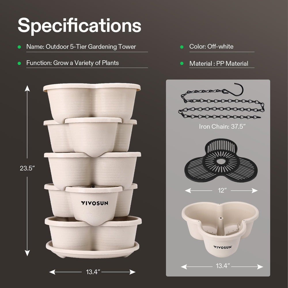 VIVOSUN planter suspended by chains demonstrating easy hanging installation