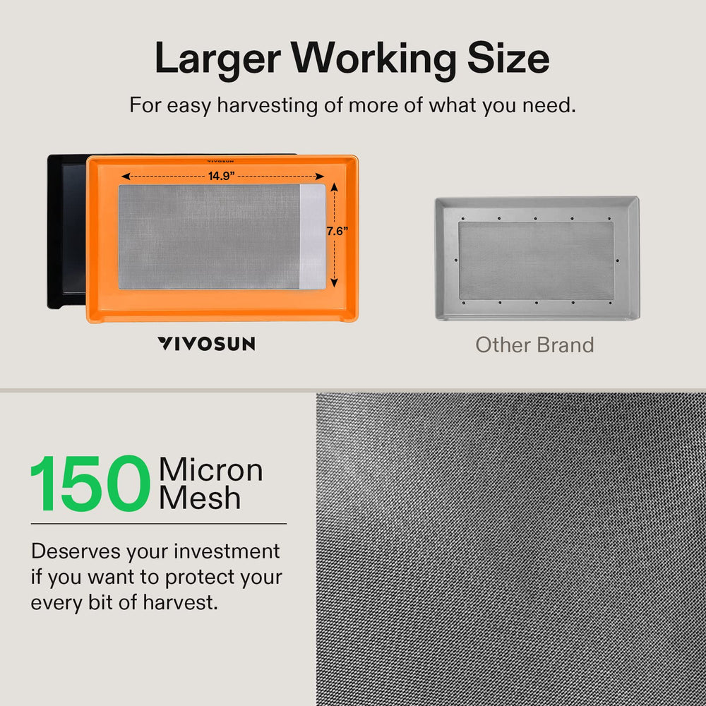 VIVOSUN flexible harvest bin holding sifted material for easy transfer