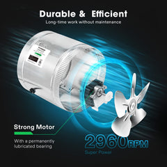 VIVOSUN impeller close-up highlighting balanced blades for low-noise efficient airflow