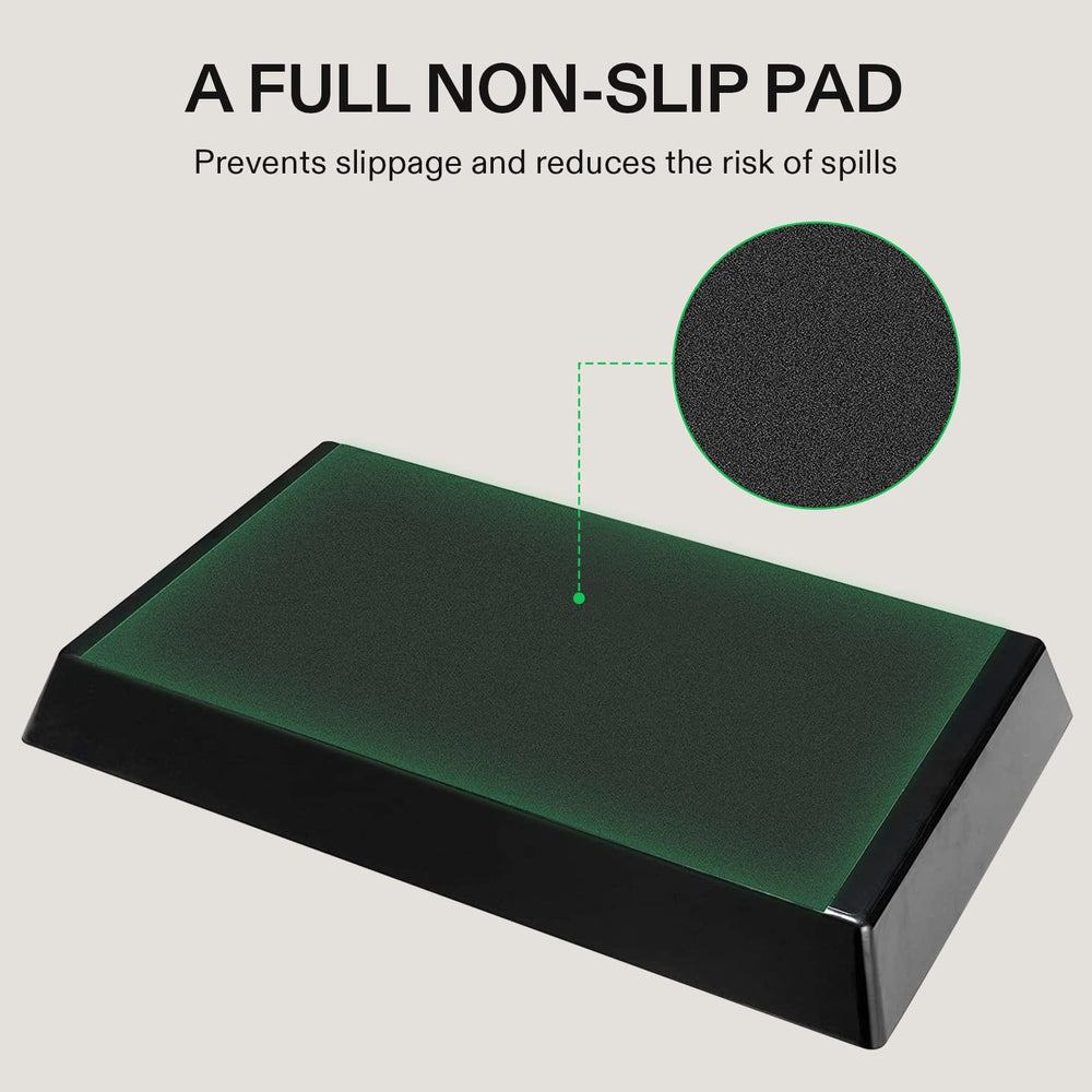 VIVOSUN tray on lap demonstrating non-slip base and portable stability