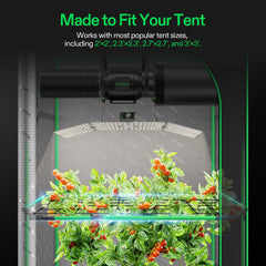VIVOSUN kit installed inside a 3x3 tent securing high-CFM ventilation safely