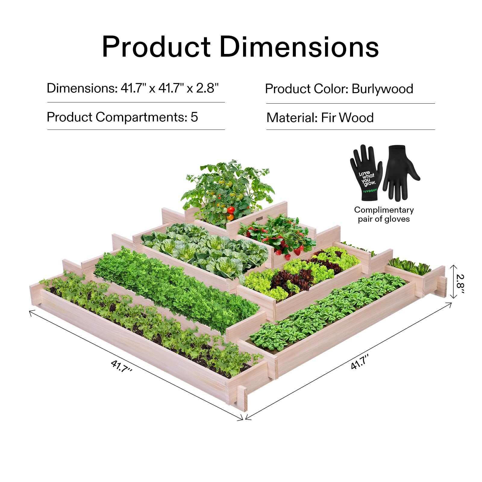 VIVOSUN lifestyle scene in backyard illustrating easy access and organized planting