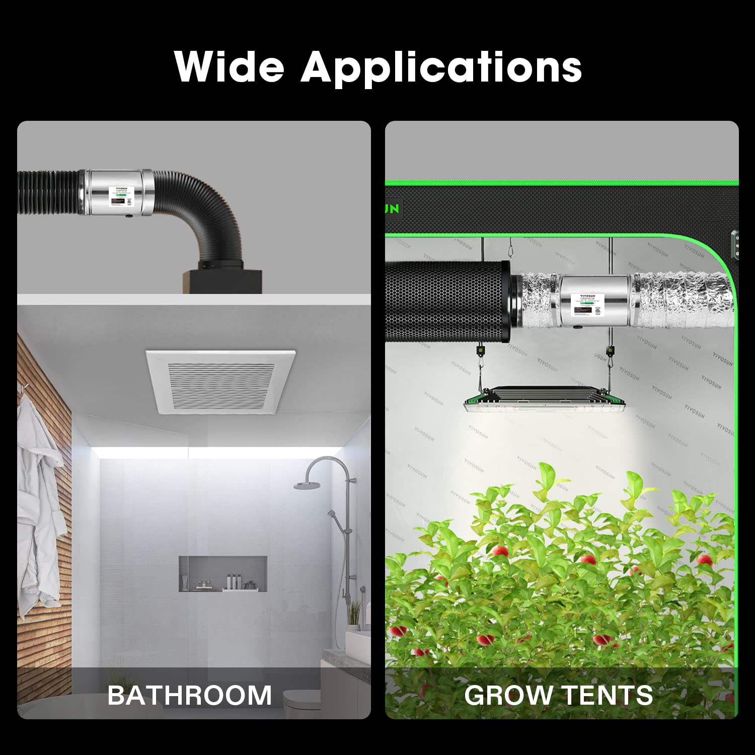 VIVOSUN lifestyle grow room installation illustrating integrated filtration and odor control benefit