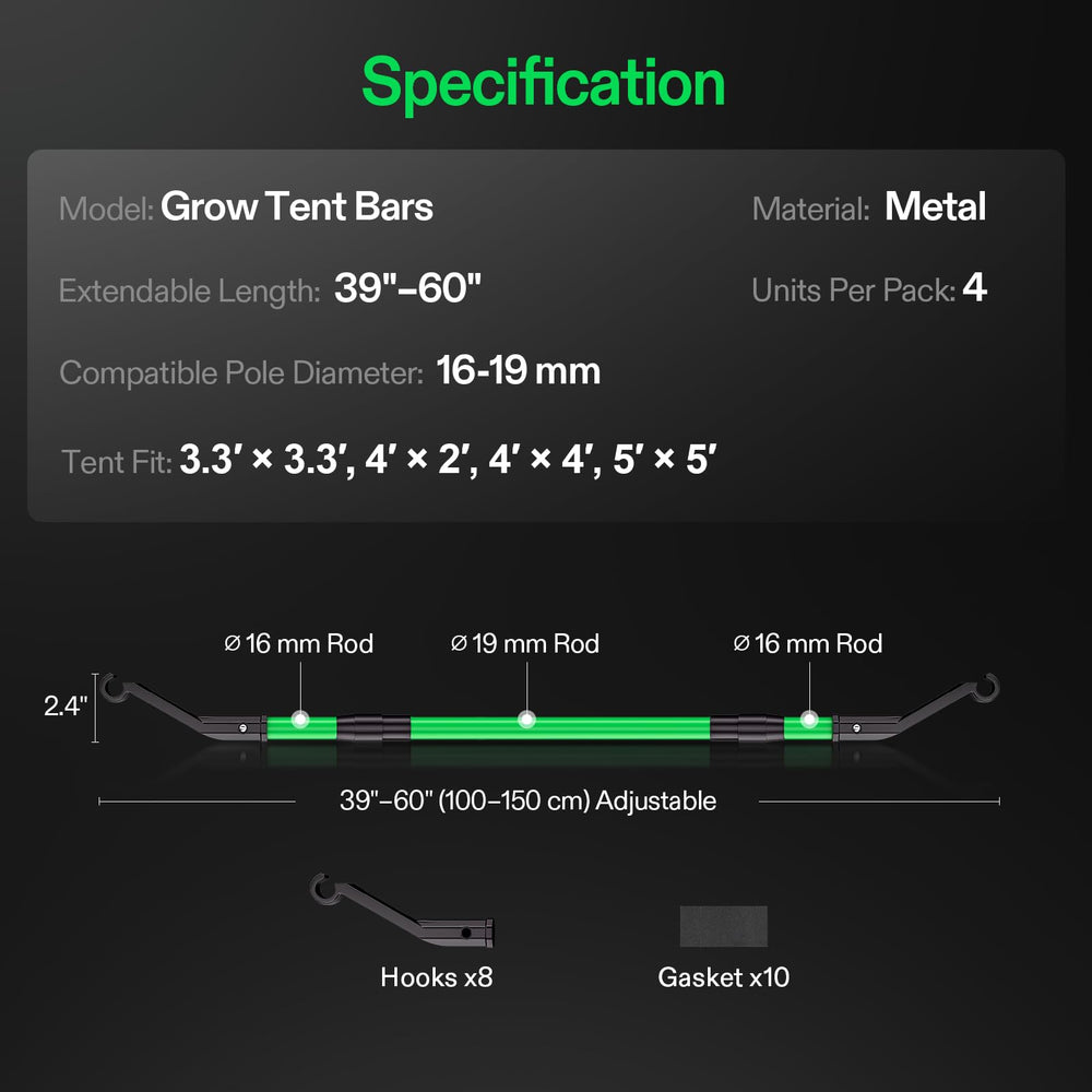 VIVOSUN lifestyle grow room view showing kit stabilizing ventilation components