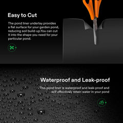 VIVOSUN pond liner installed in backyard improving water garden stability