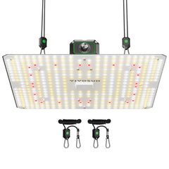 VIVOSUN front view of LumaLight 150W showing full-panel output and compact design benefit