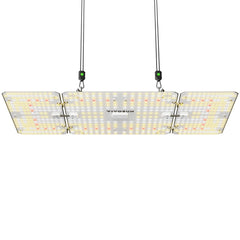 VIVOSUN LumaLight 200W front view showing slim profile and hanging points for even canopy coverage