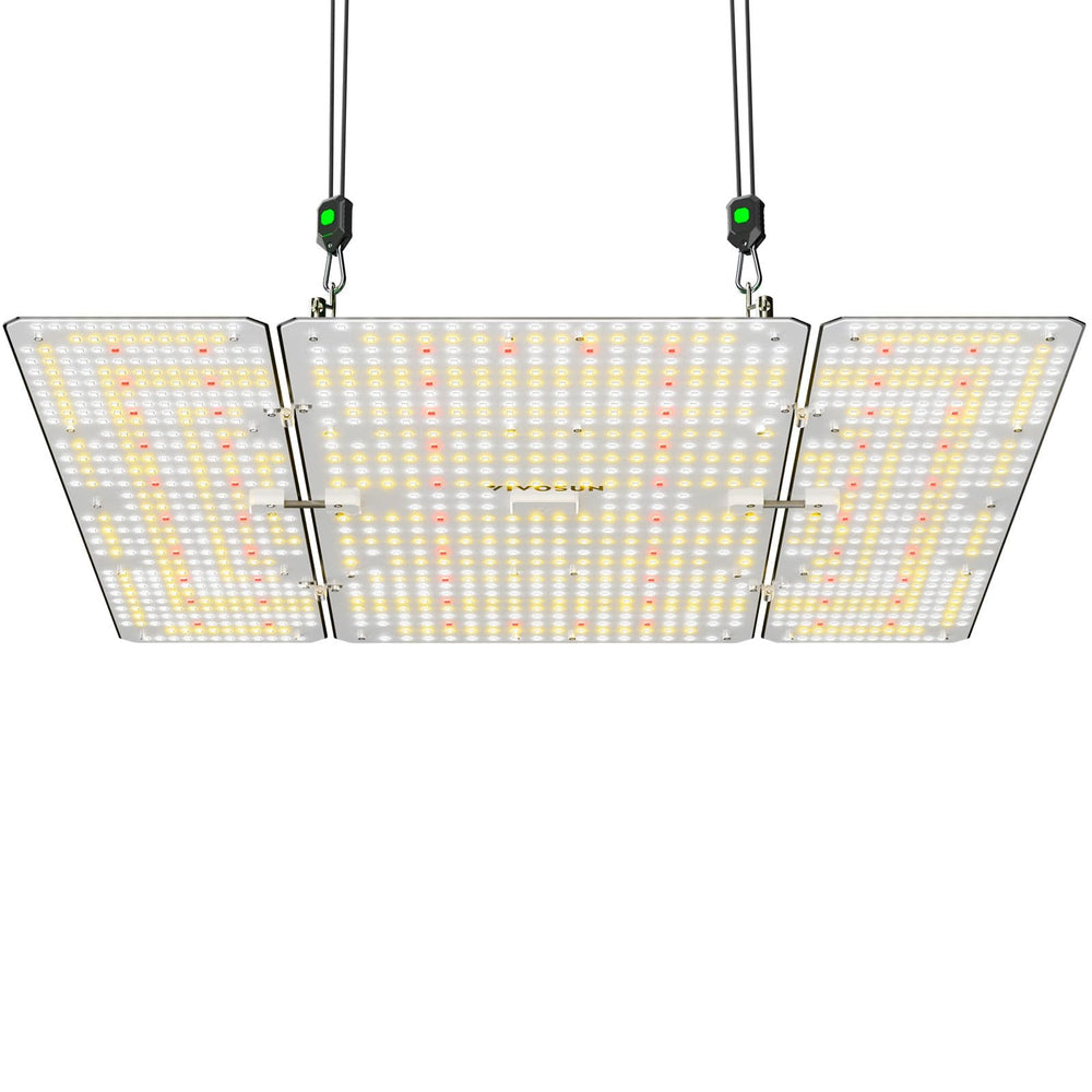 VIVOSUN LumaLight front view showing full fixture, clear coverage benefit
