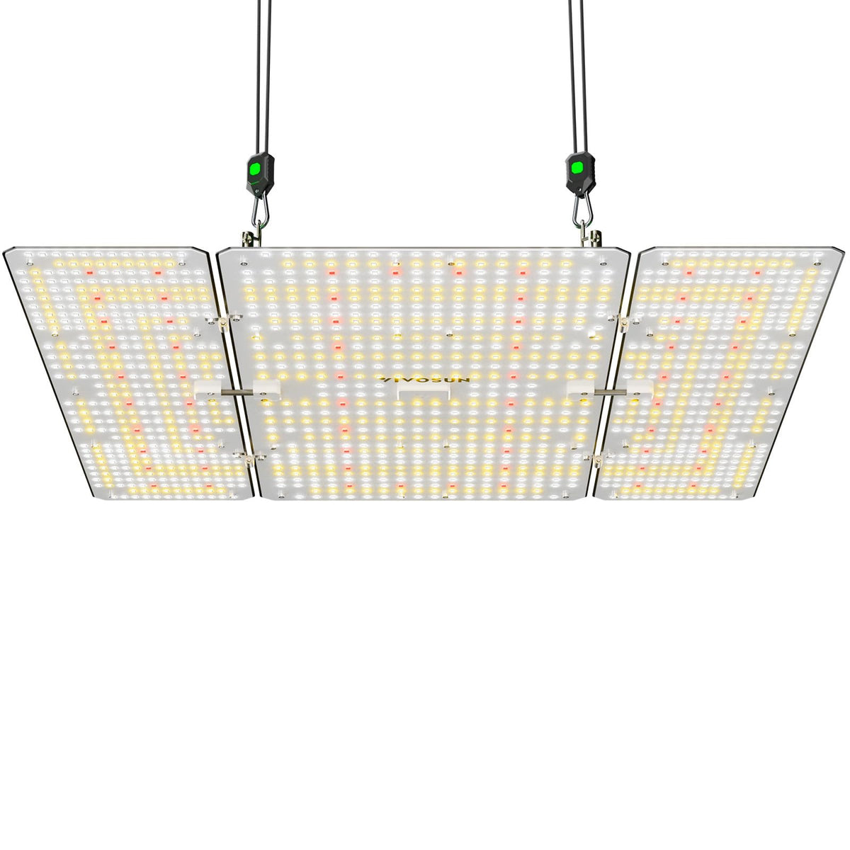 VIVOSUN LumaLight front view showing full fixture, clear coverage benefit