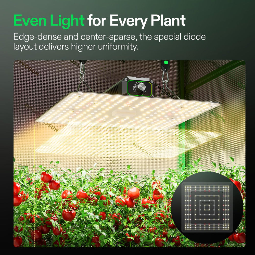 VIVOSUN dimming knob detail enabling easy intensity control benefit