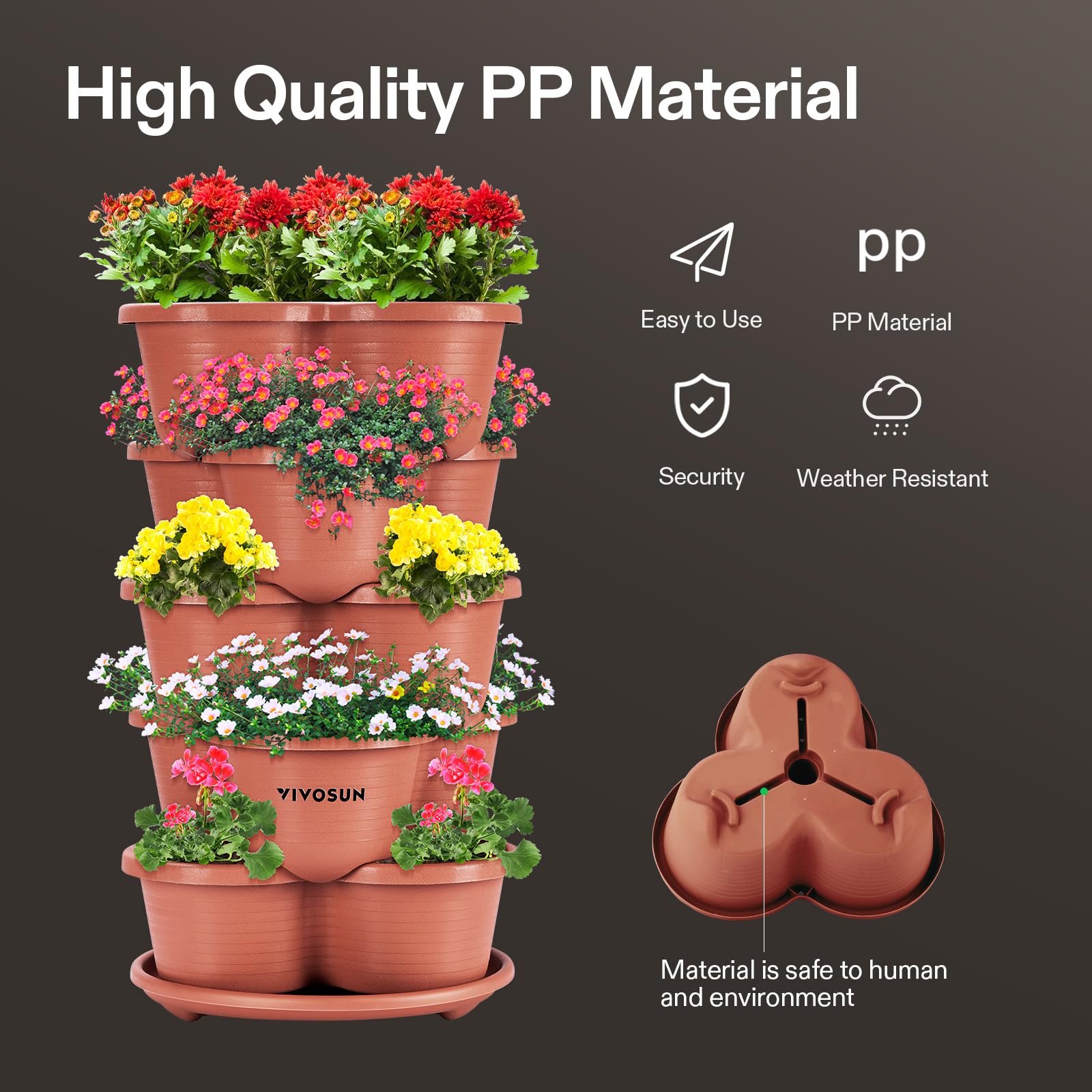 VIVOSUN planter installed on balcony demonstrating space-saving gardening benefit