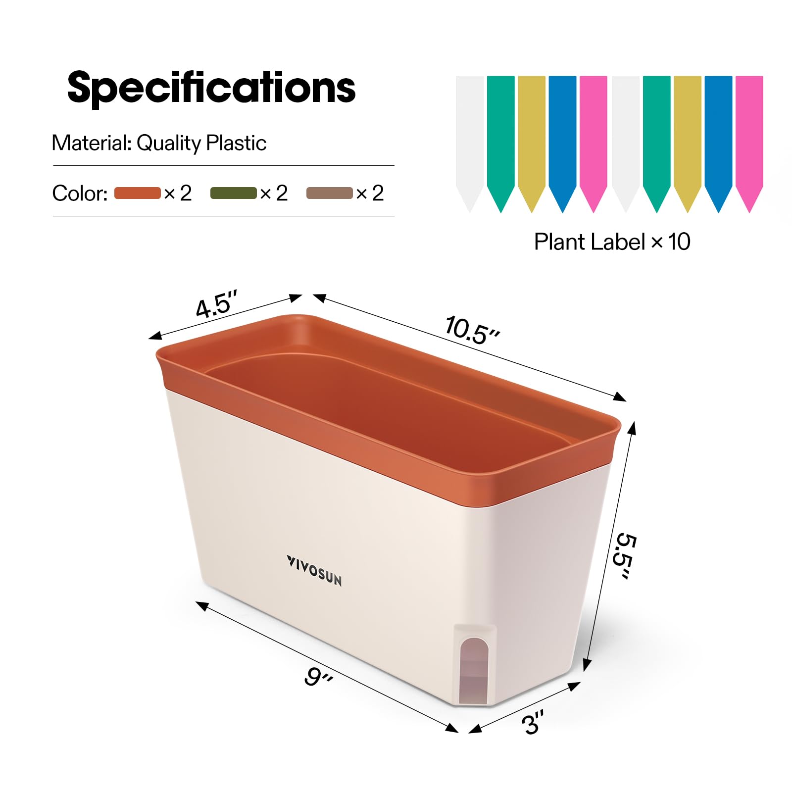 VIVOSUN planter held in hand for scale showing compact lightweight portability benefit