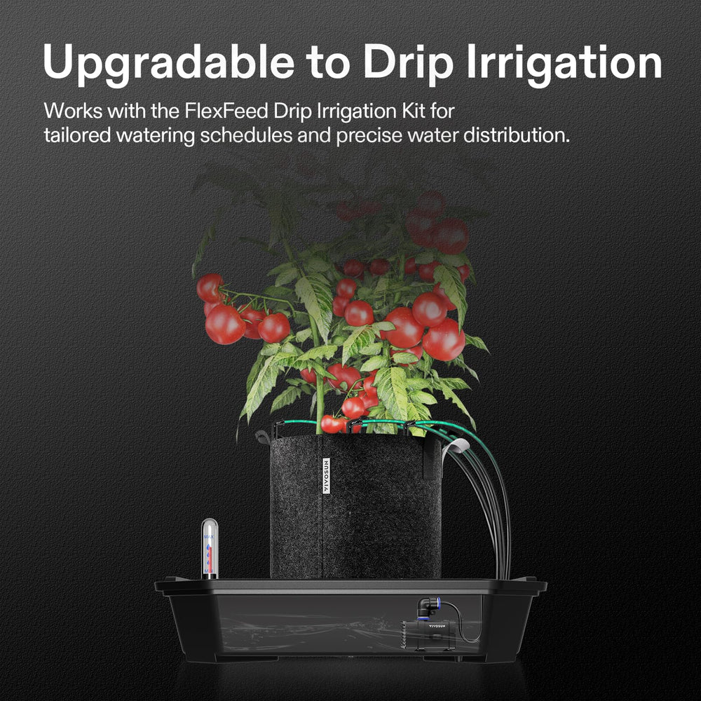 VIVOSUN pot in an indoor grow tent showing tidy automated watering benefit