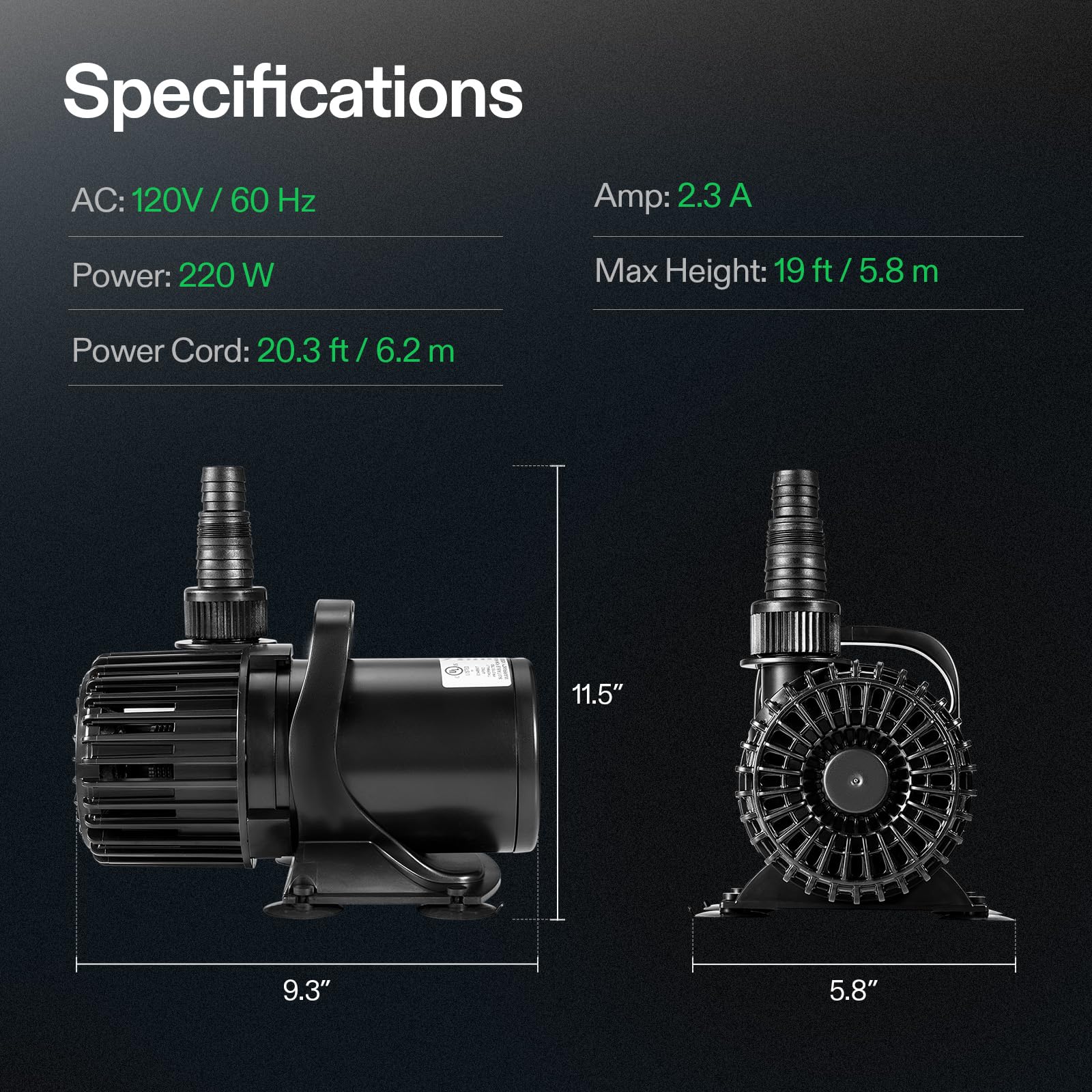 VIVOSUN next to 1.5 inch hose to show compatible tubing and installation ease