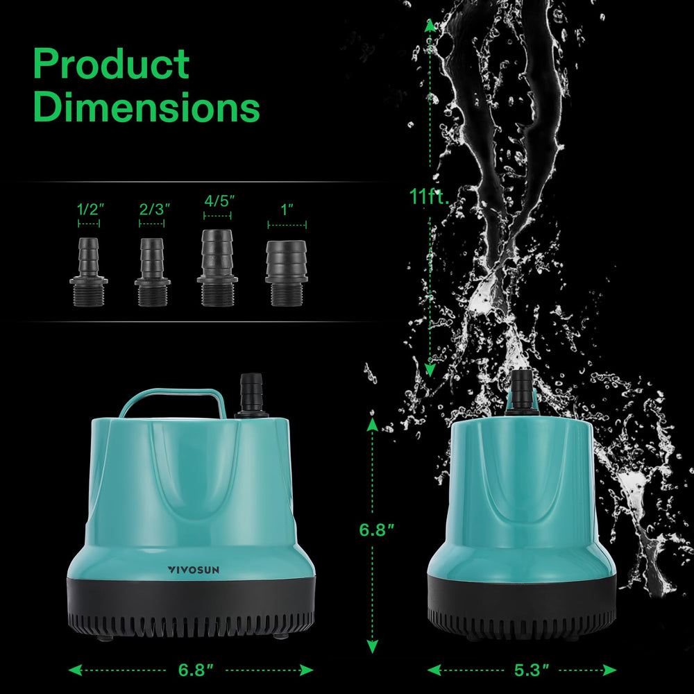 VIVOSUN pump installed in hydroponics supporting healthy water flow benefit