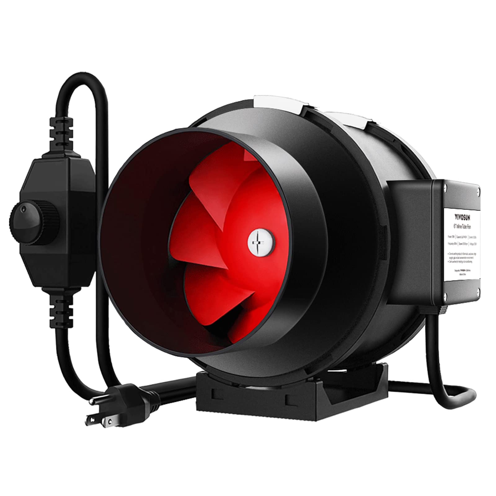 VIVOSUN R6 front view showing compact 6-inch fan and airflow ports for efficient ventilation