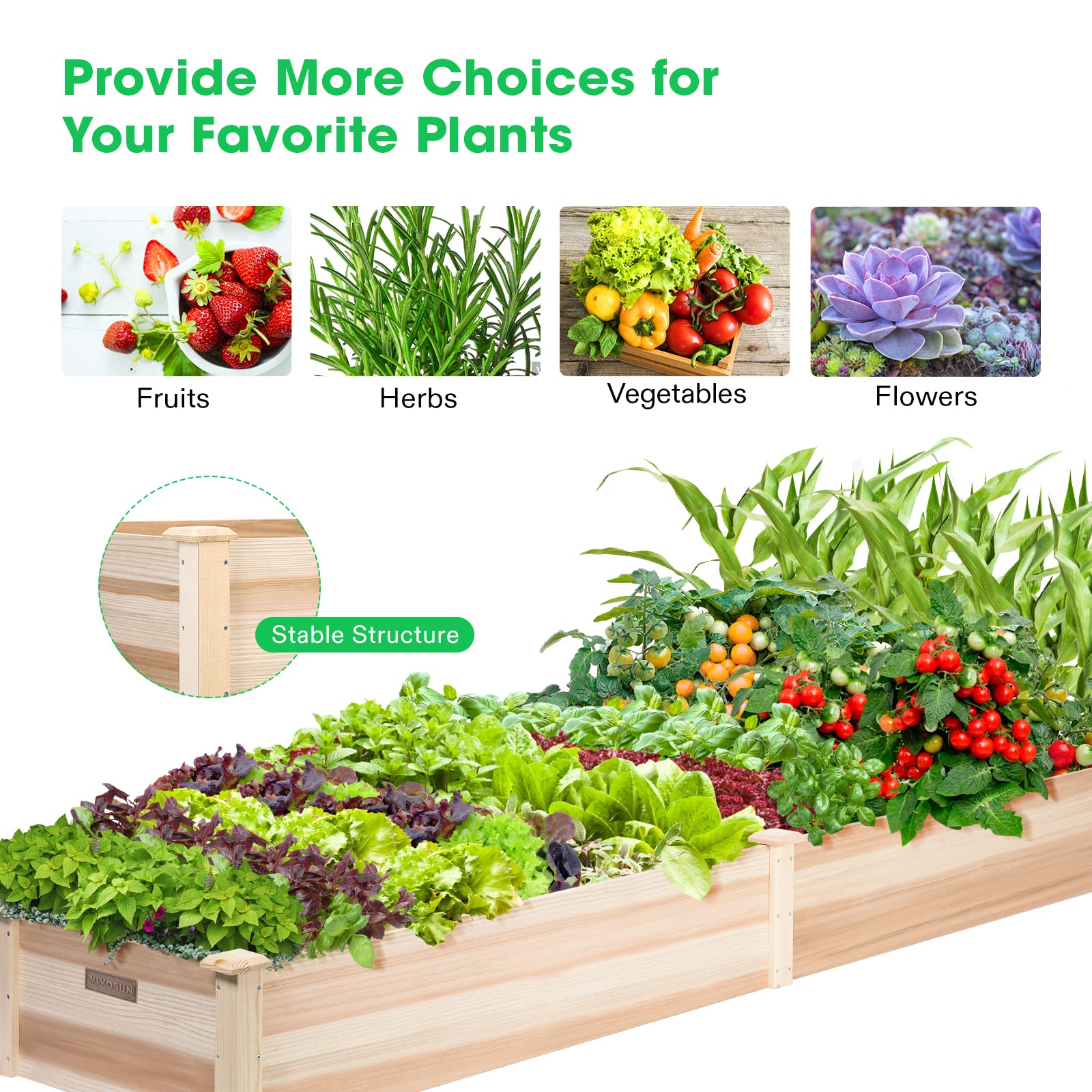 VIVOSUN fully planted bed demonstrating dense growth and space efficiency