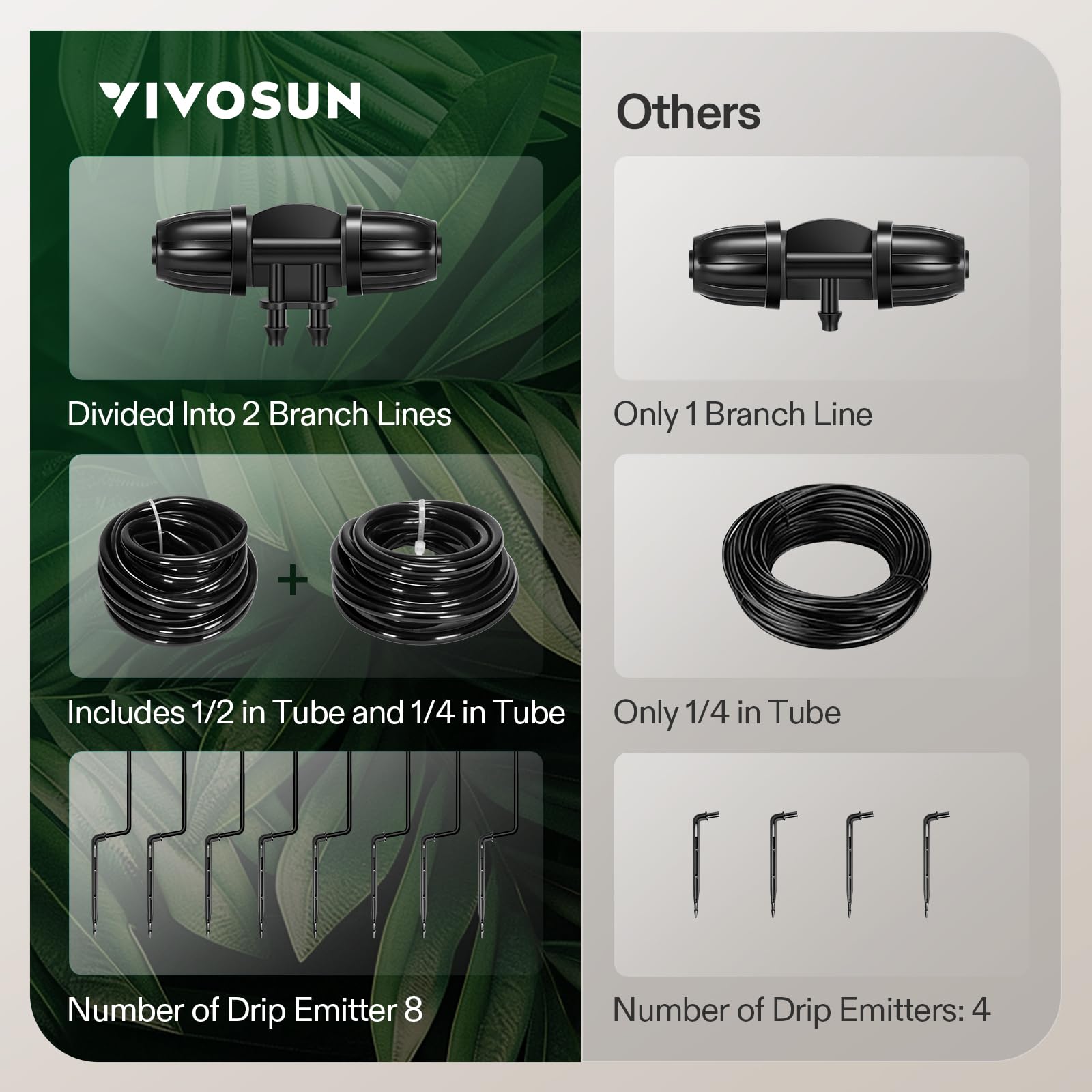 VIVOSUN reservoir and tubing arranged for easy refill and tidy installation benefit