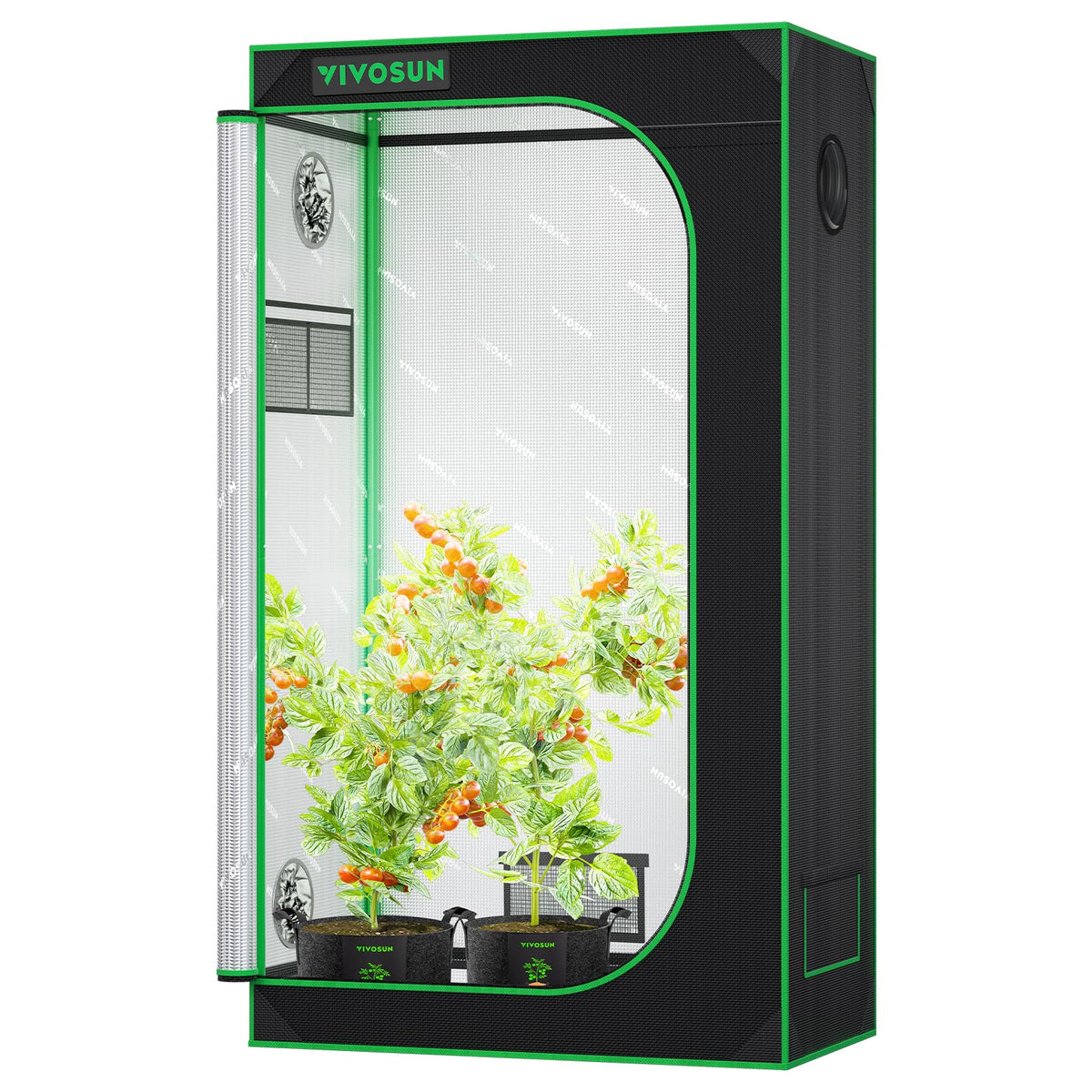 VIVOSUN S326 front view showing full tent and sealed door for light control